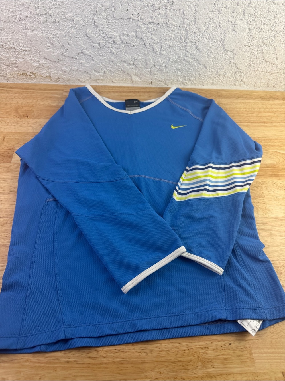 Nike Men’s Royal Blue Crewneck Sweatshirt with Neon Swoosh